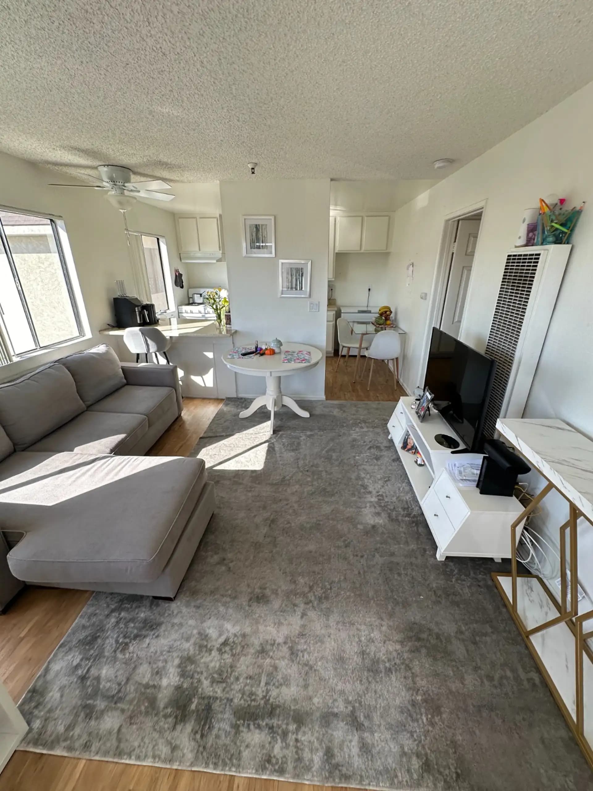 Short-term rental bedroom with fresh linens ready for the next guest in Manhattan Beach