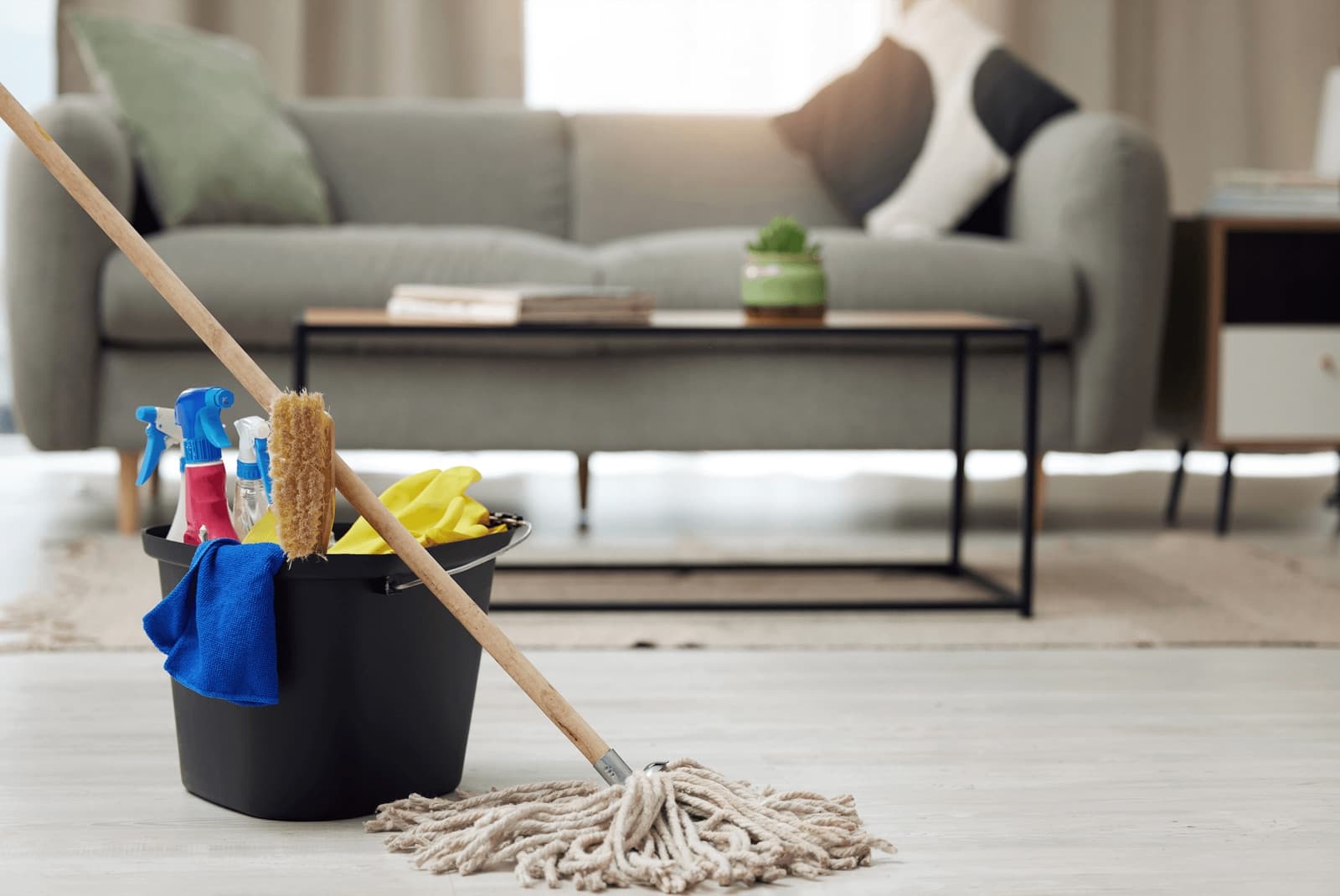 Tidy living room kept fresh by a routine standard cleaning in Manhattan Beach